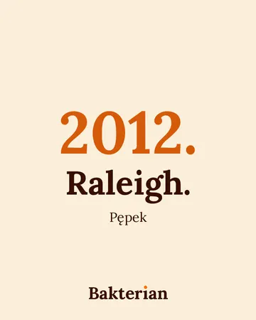 Napis: 2012. Raleigh. Pępek.