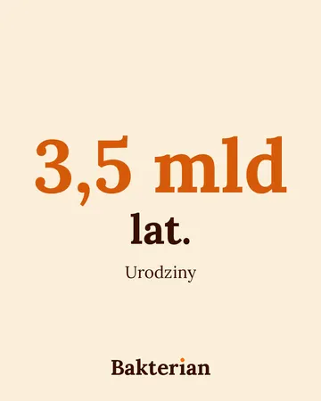 Napis: 3,5 mld lat. Urodziny.