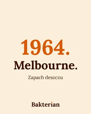 Napis: 1964. Melbourne. Zapach deszczu.